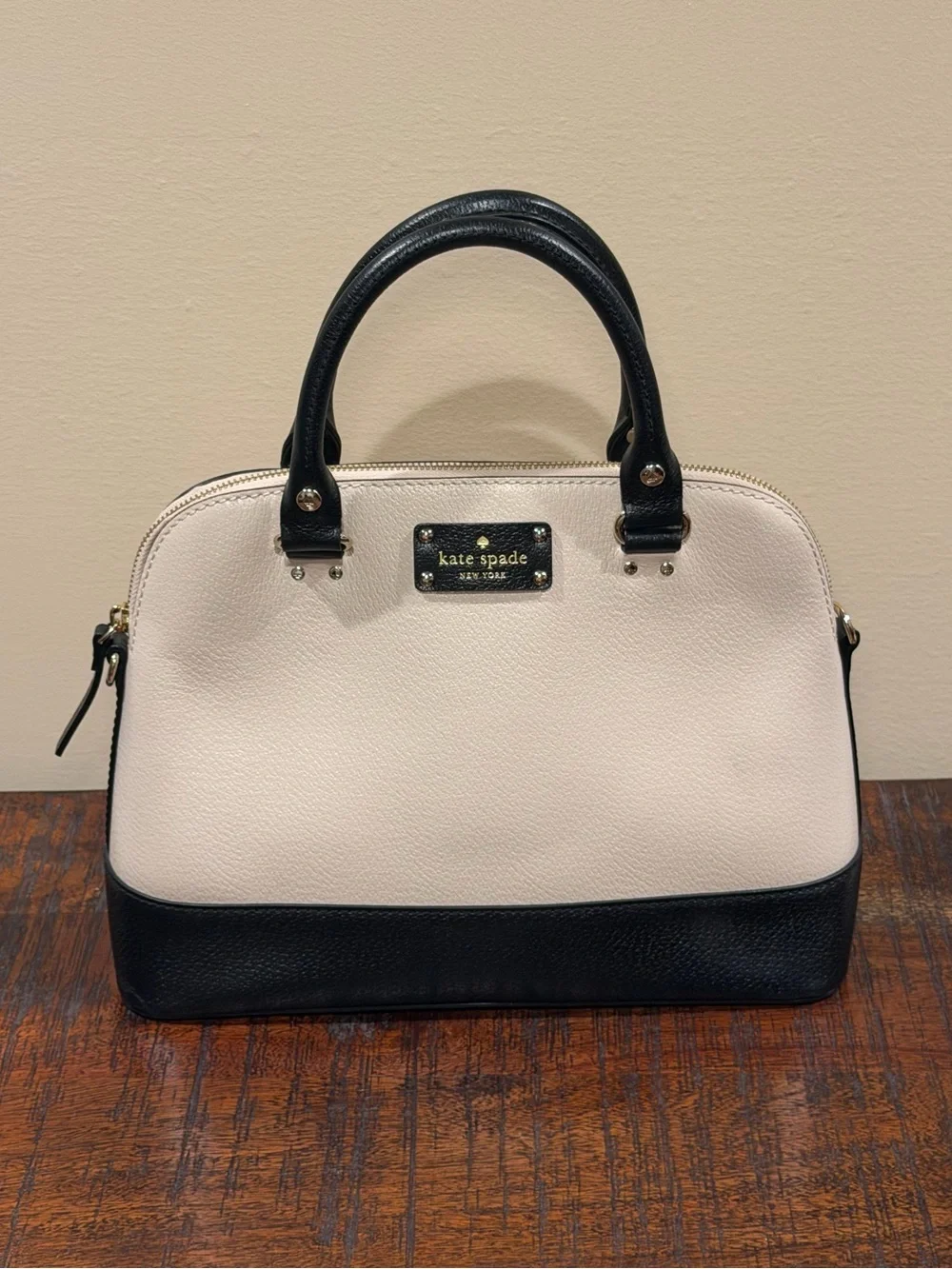 Kate Spade Black & Cream Dome Handbag